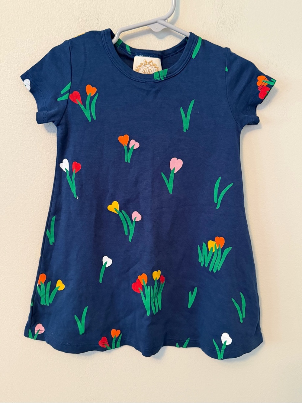 The Beaufort Bonnet Company Navy Floral Heart Tulip Polly Play Dress